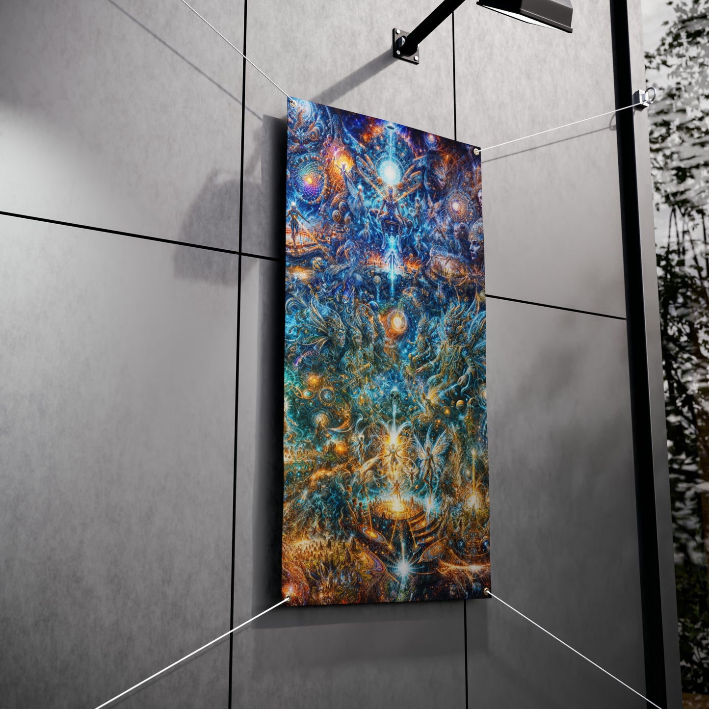 "Genesis of the Cyber Pantheon - Dawn of the Singularity" Vinyl Banners