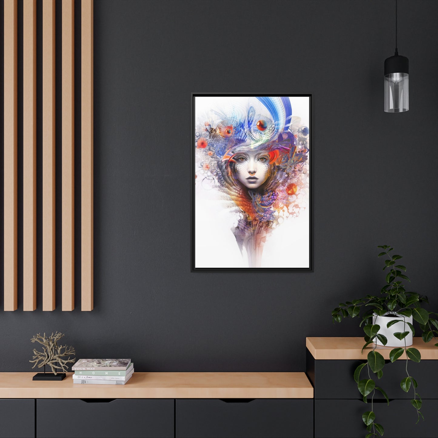 "EXPLORATORY" Matte Canvas, Black Frame