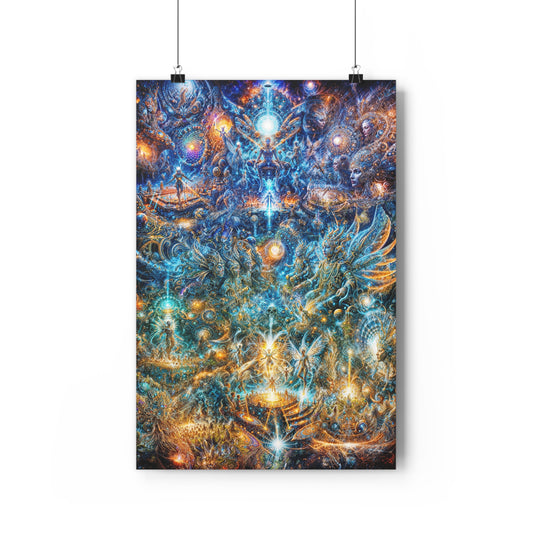 "Genesis of the Cyber Pantheon - Dawn of the Singularity" Giclée Art Print
