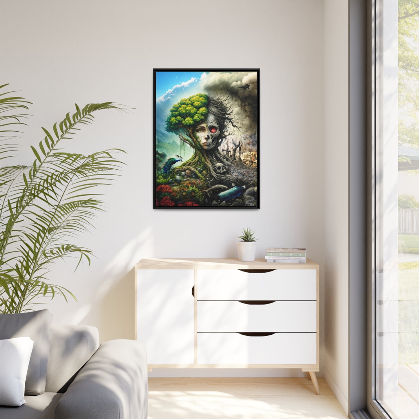 "ECO DICHOTOMY" Matte Canvas, Black Frame