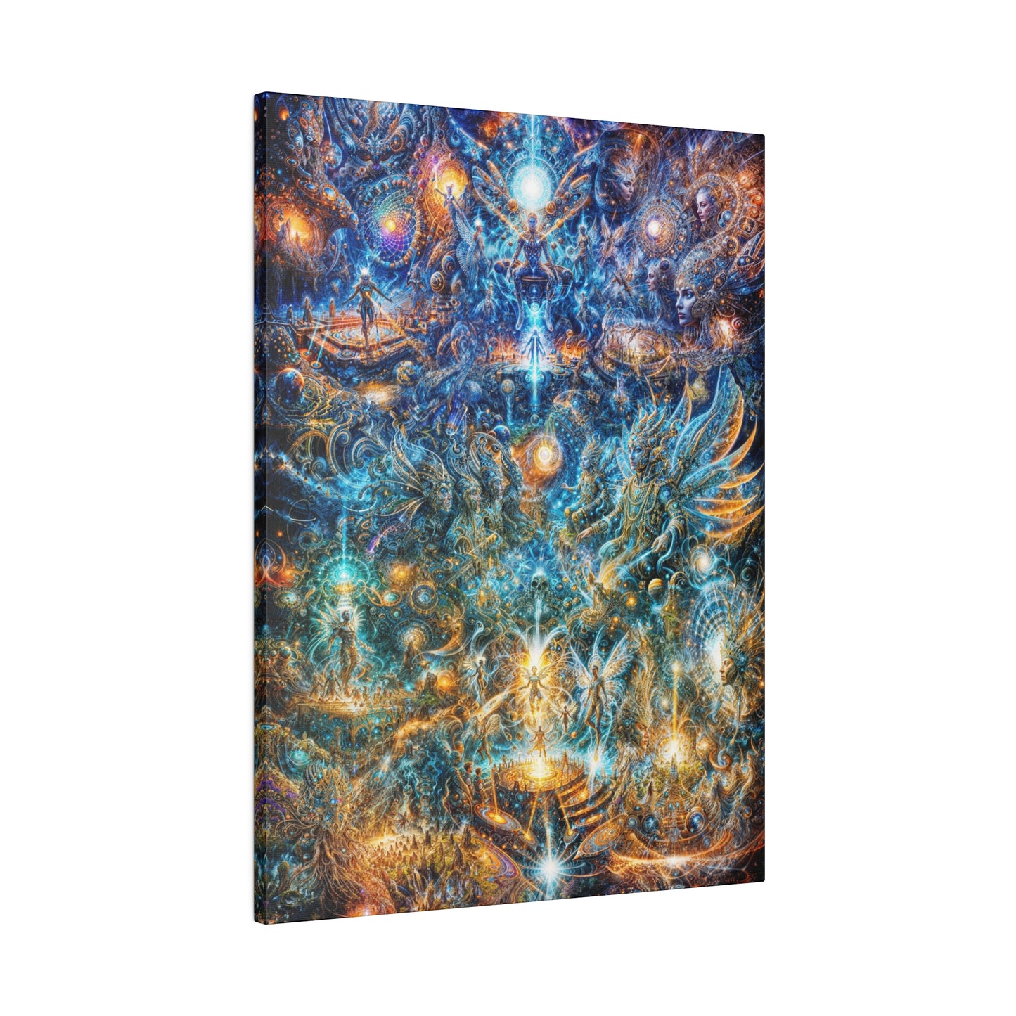 "Genesis of the Cyber Pantheon: The Dawn of the Singularity" Matte Canvas, Stretched, 0.75"
