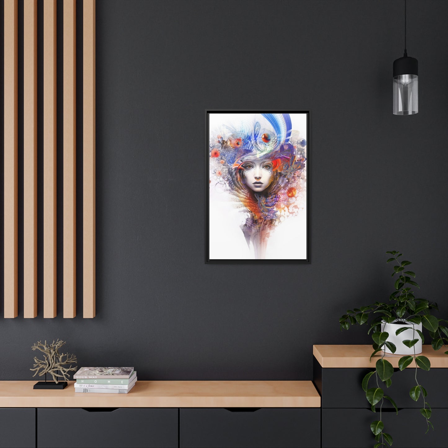 "EXPLORATORY" Matte Canvas, Black Frame