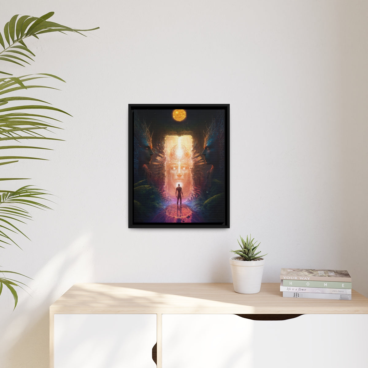 "OPENING" Matte Canvas, Black Frame