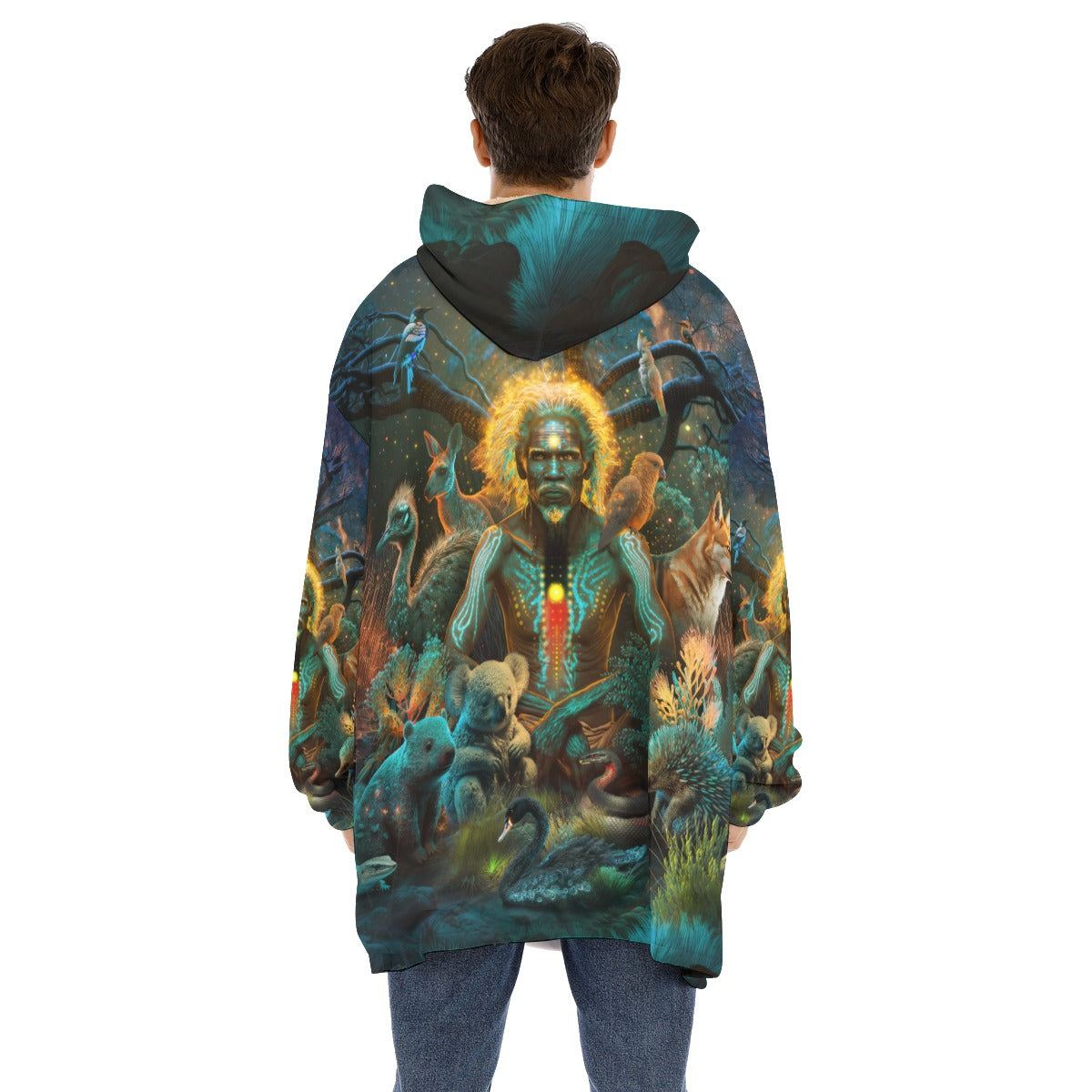"ALWAYS DREAMING" All-Over Print Unisex Sherpa Fleece Hoodie Blanket