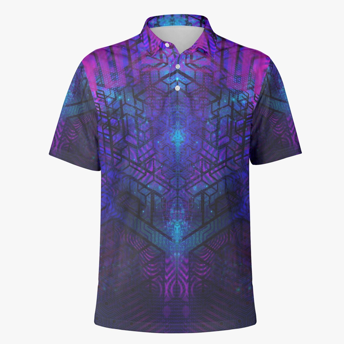 225. Handmade AOP Men Polo Shirt