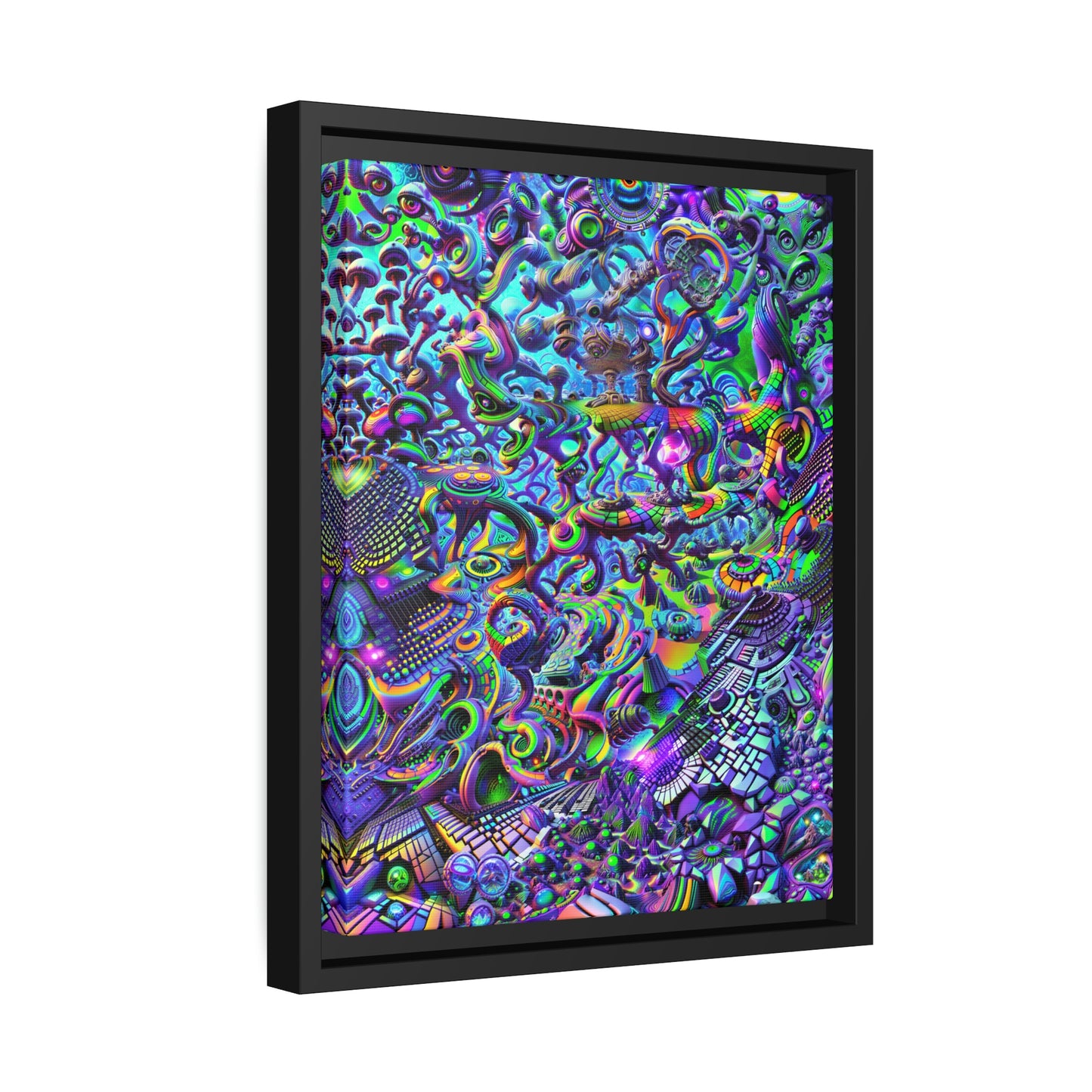 "PSYCHEDELIC WONDERLAND 2.0" Matte Canvas, Black Frame