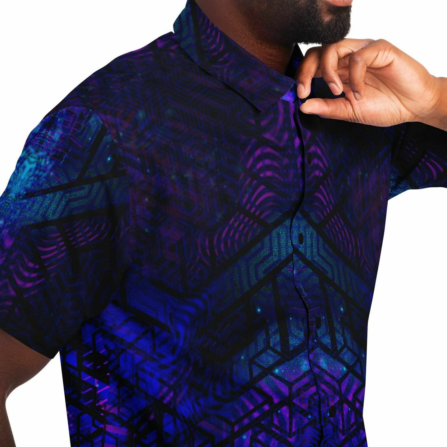 PSYHIRT - Short Sleeve Button Down Shirt - AOP