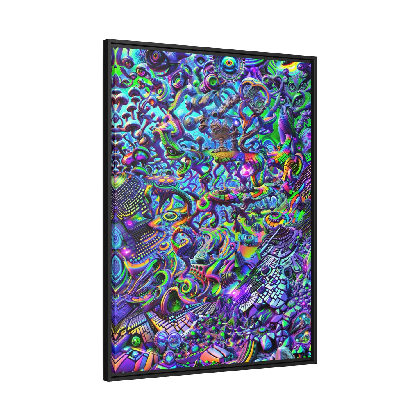 "PSYCHEDELIC WONDERLAND 2.0" Matte Canvas, Black Frame