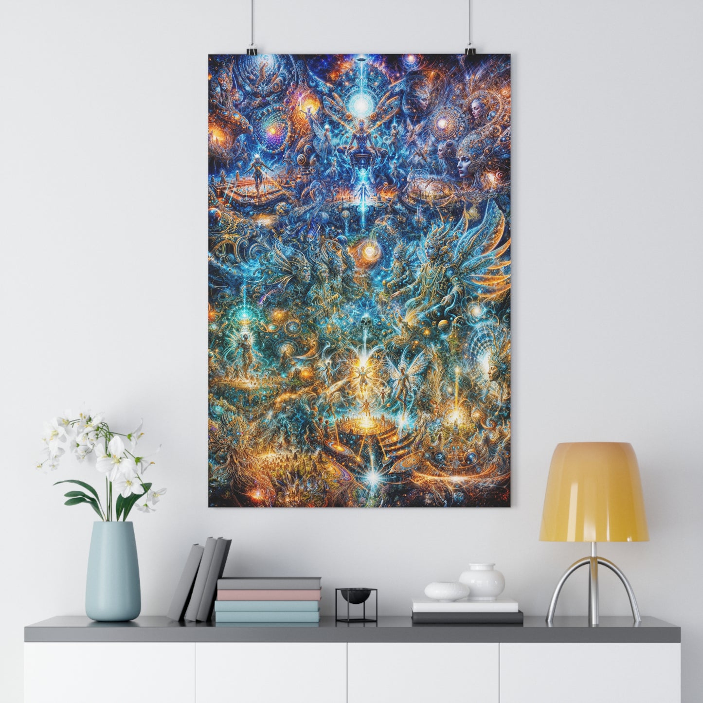 "Genesis of the Cyber Pantheon - Dawn of the Singularity" Giclée Art Print