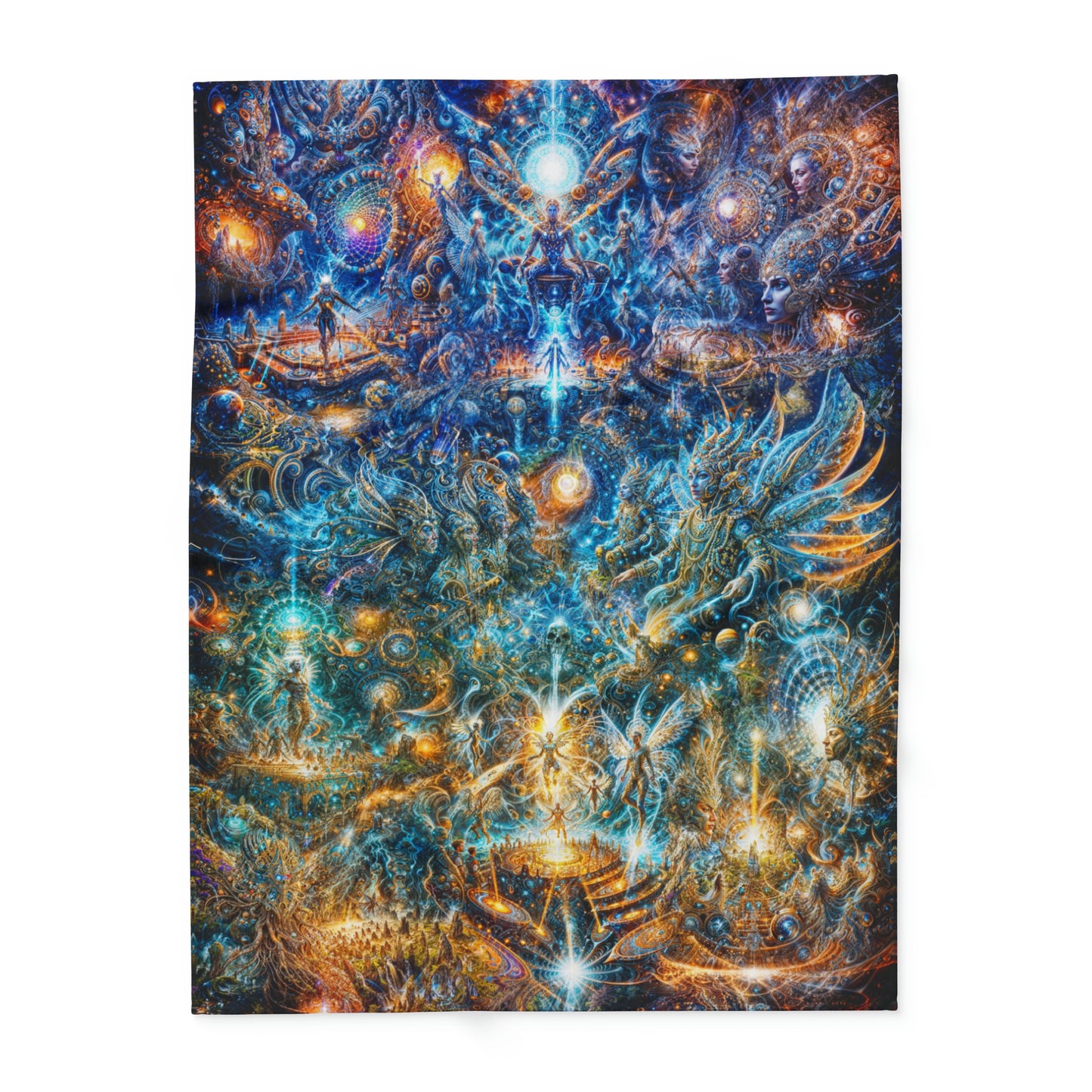 "Genesis of the Cyber Pantheon - Dawn of the Singularity" Arctic Fleece Blanket