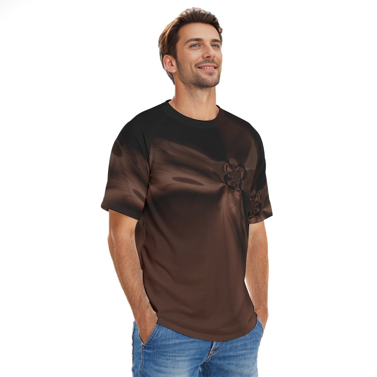 Brown Fractal - All-Over Print Men's O-neck Short Sleeve T-shirt