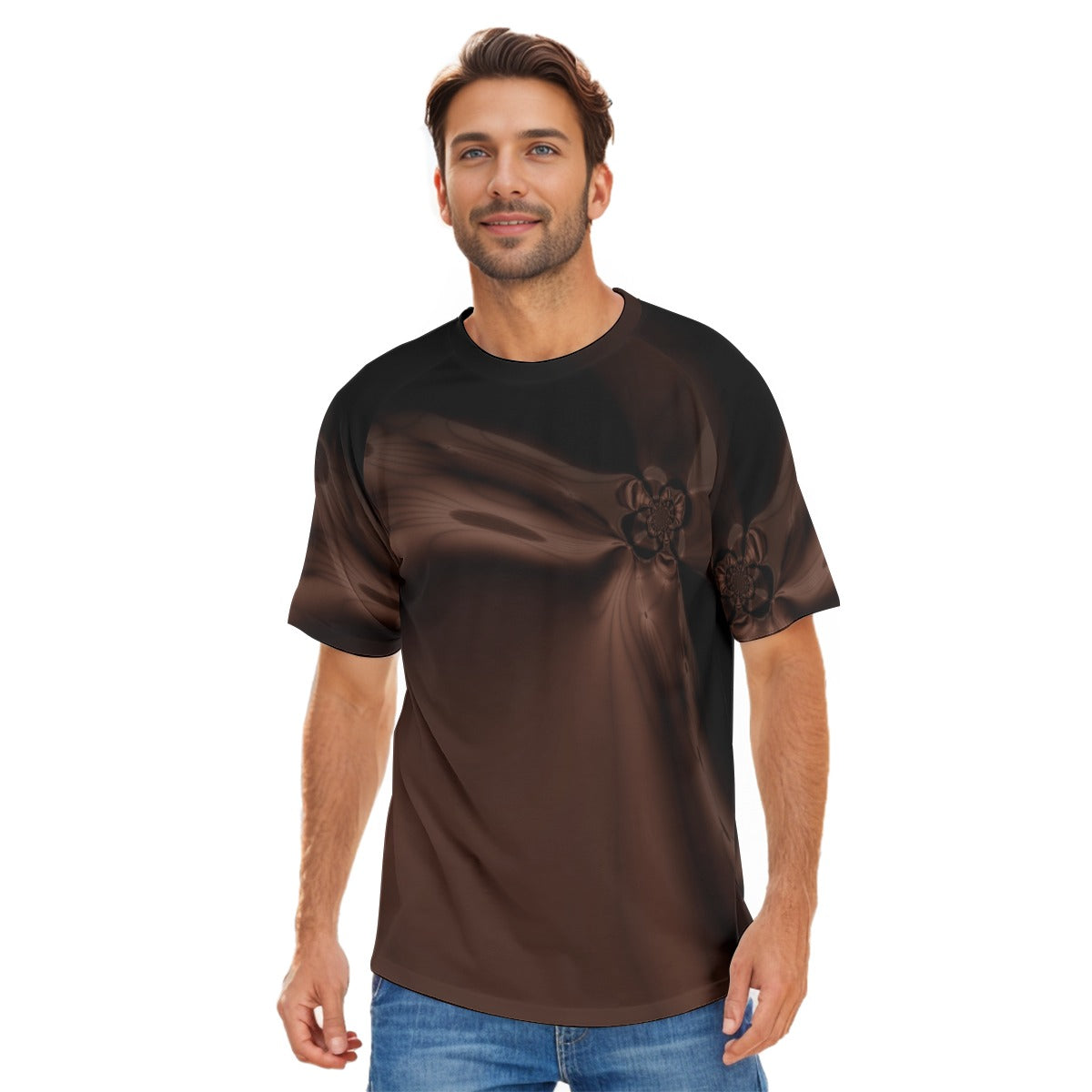 Brown Fractal - All-Over Print Men's O-neck Short Sleeve T-shirt