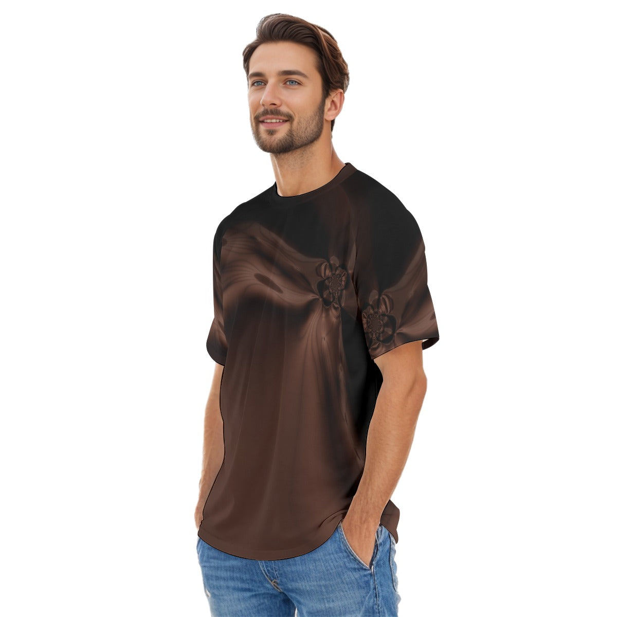 Brown Fractal - All-Over Print Men's O-neck Short Sleeve T-shirt