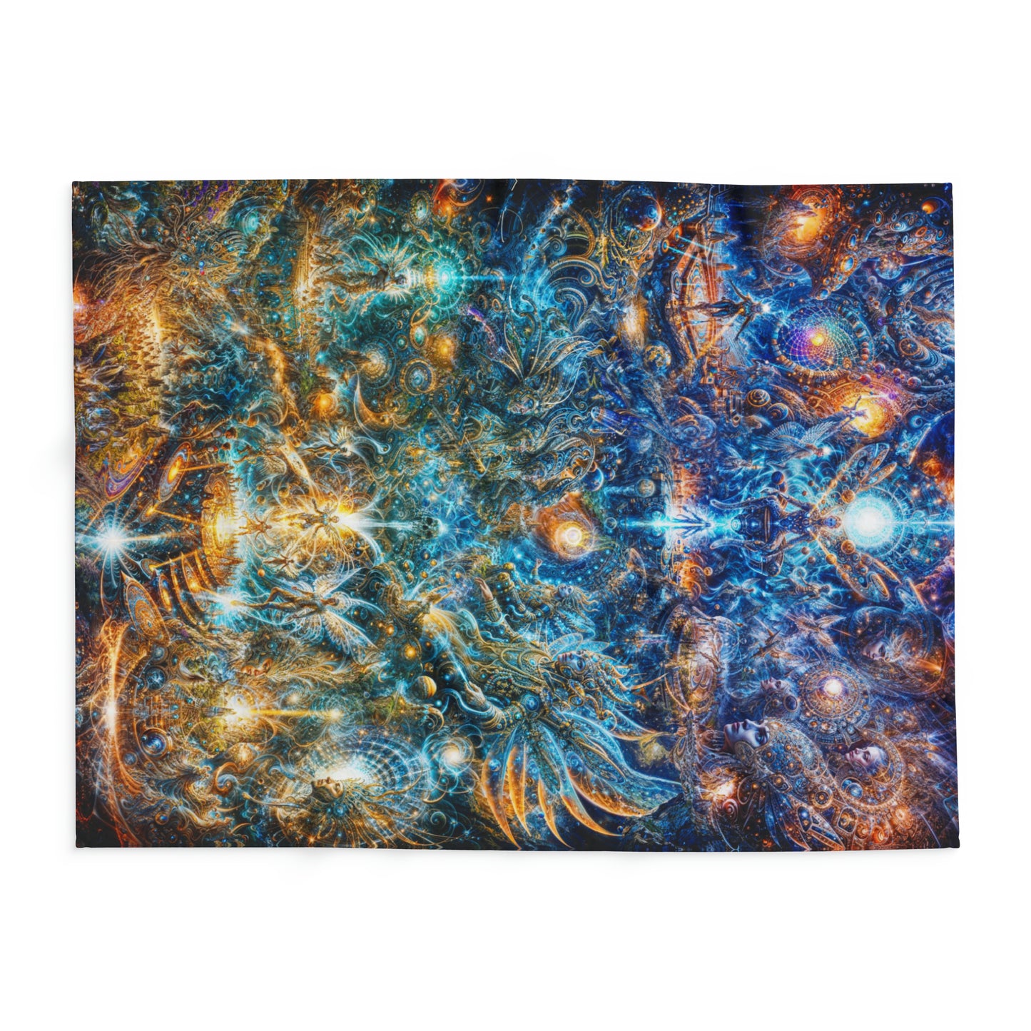 "Genesis of the Cyber Pantheon - Dawn of the Singularity" Arctic Fleece Blanket