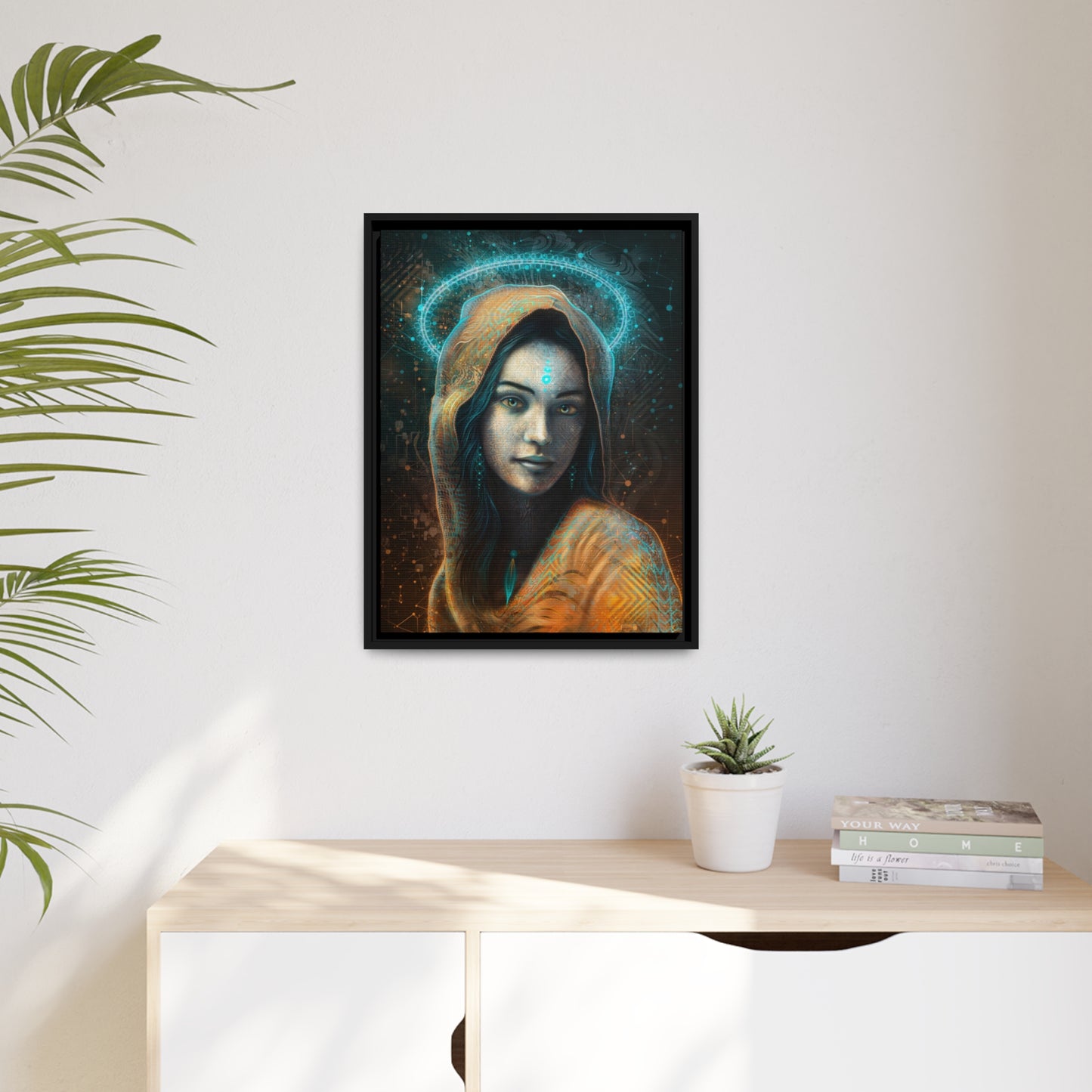 "QUANTA" Matte Canvas, Black Frame