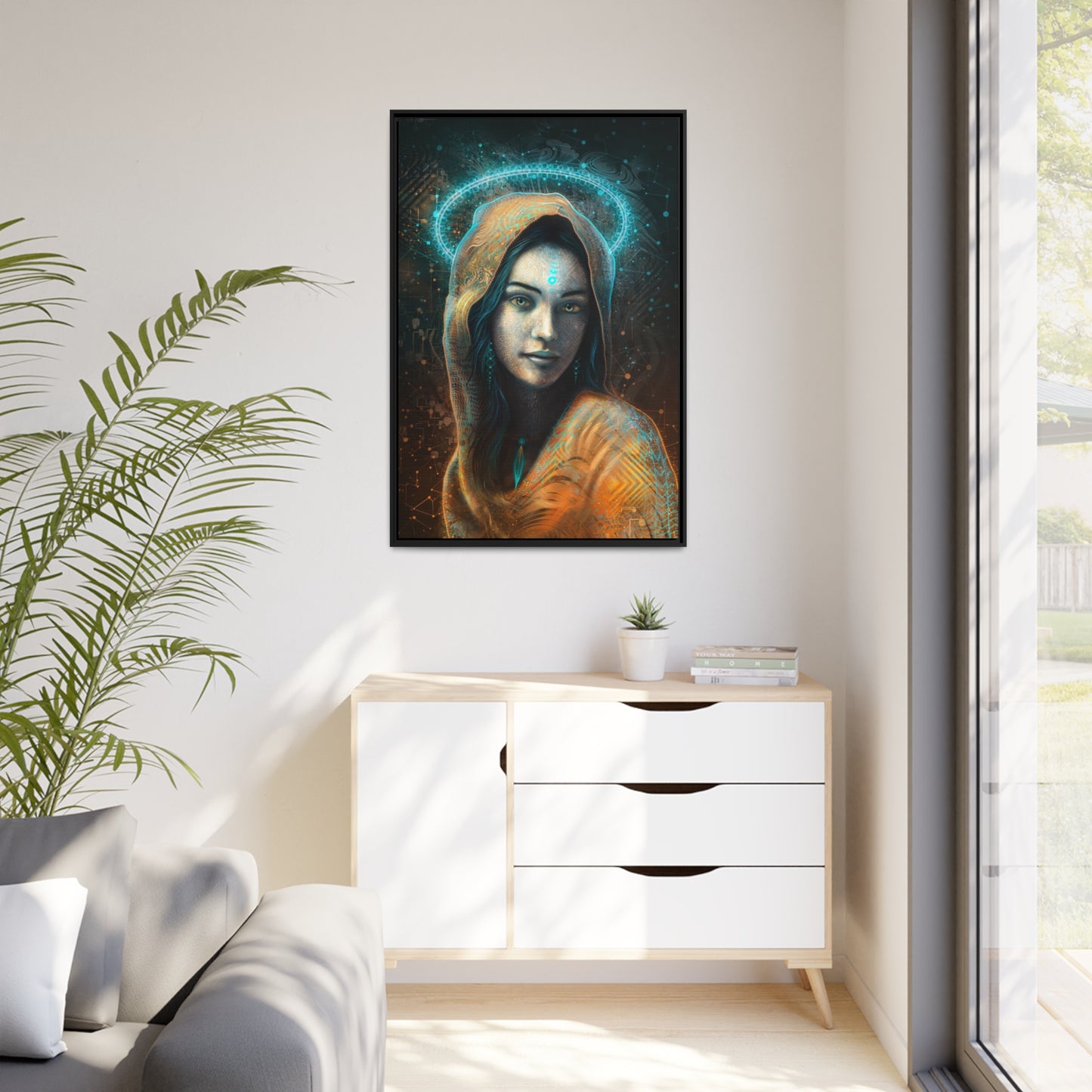 "QUANTA" Matte Canvas, Black Frame