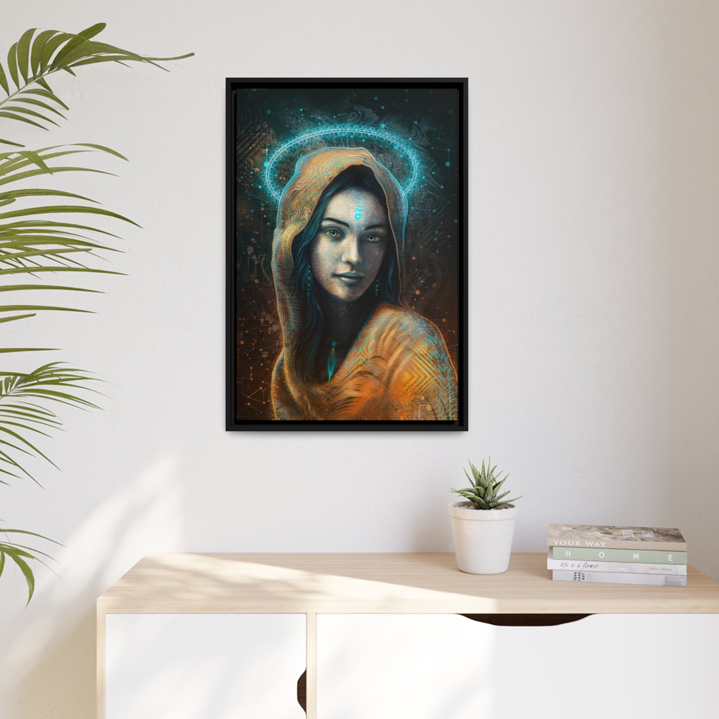 "QUANTA" Matte Canvas, Black Frame