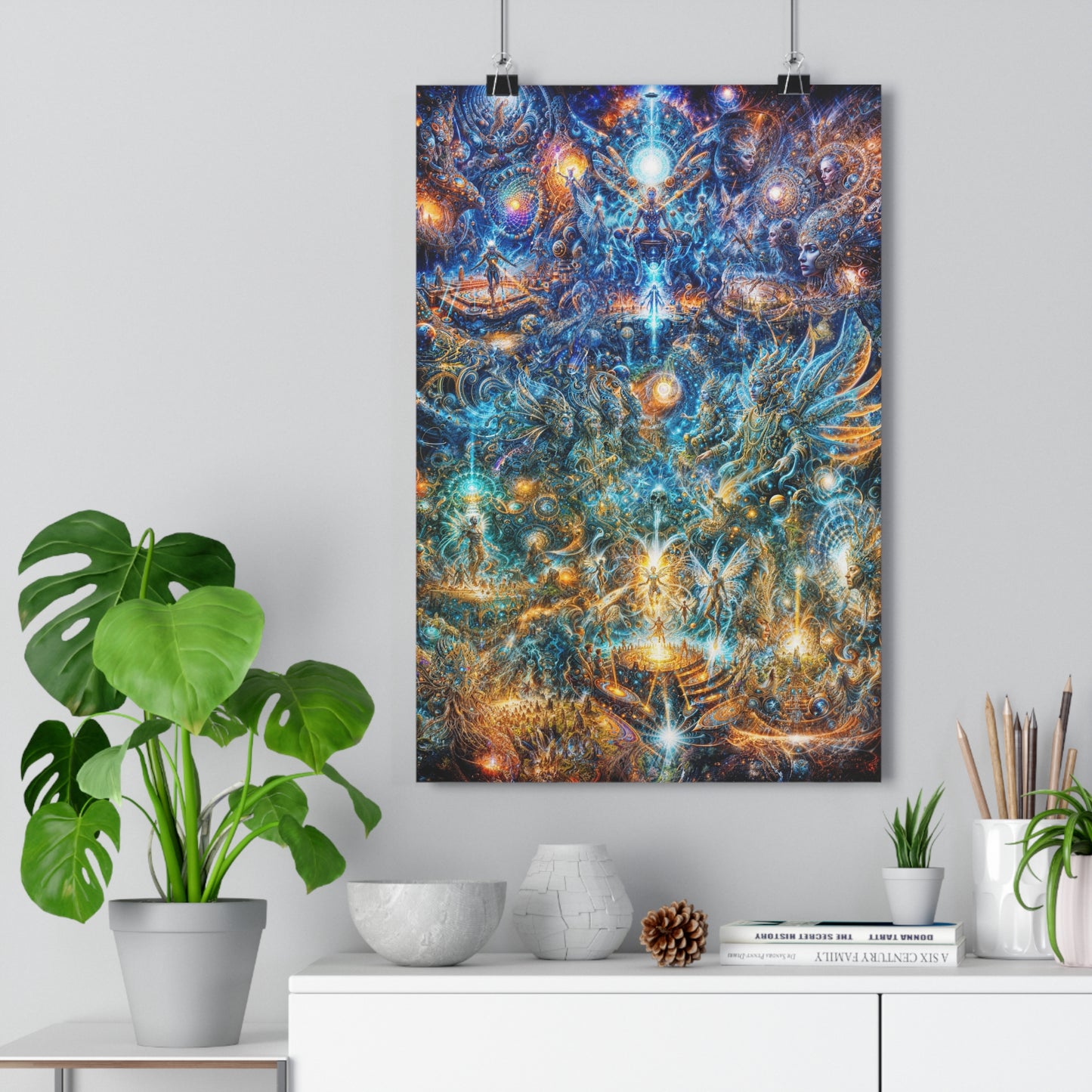 "Genesis of the Cyber Pantheon - Dawn of the Singularity" Giclée Art Print