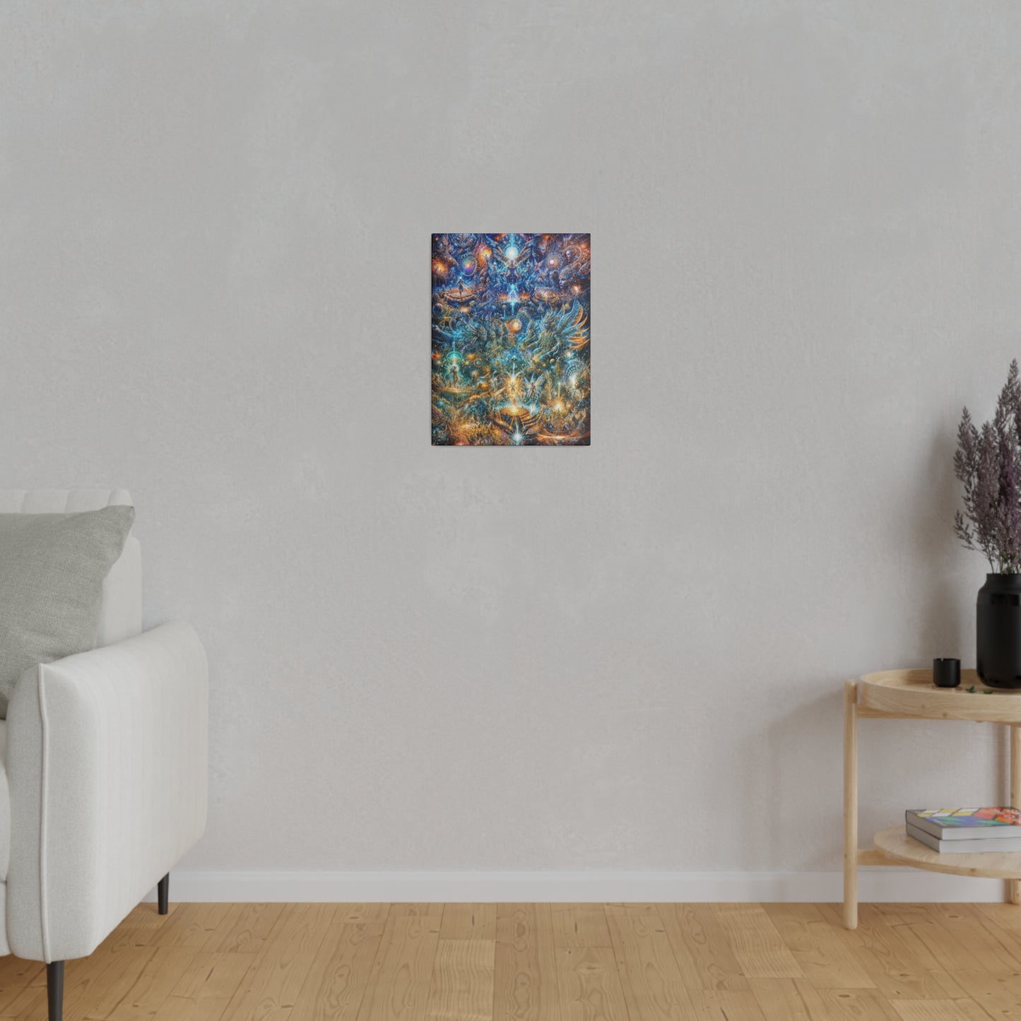 "Genesis of the Cyber Pantheon: The Dawn of the Singularity" Matte Canvas, Stretched, 0.75"