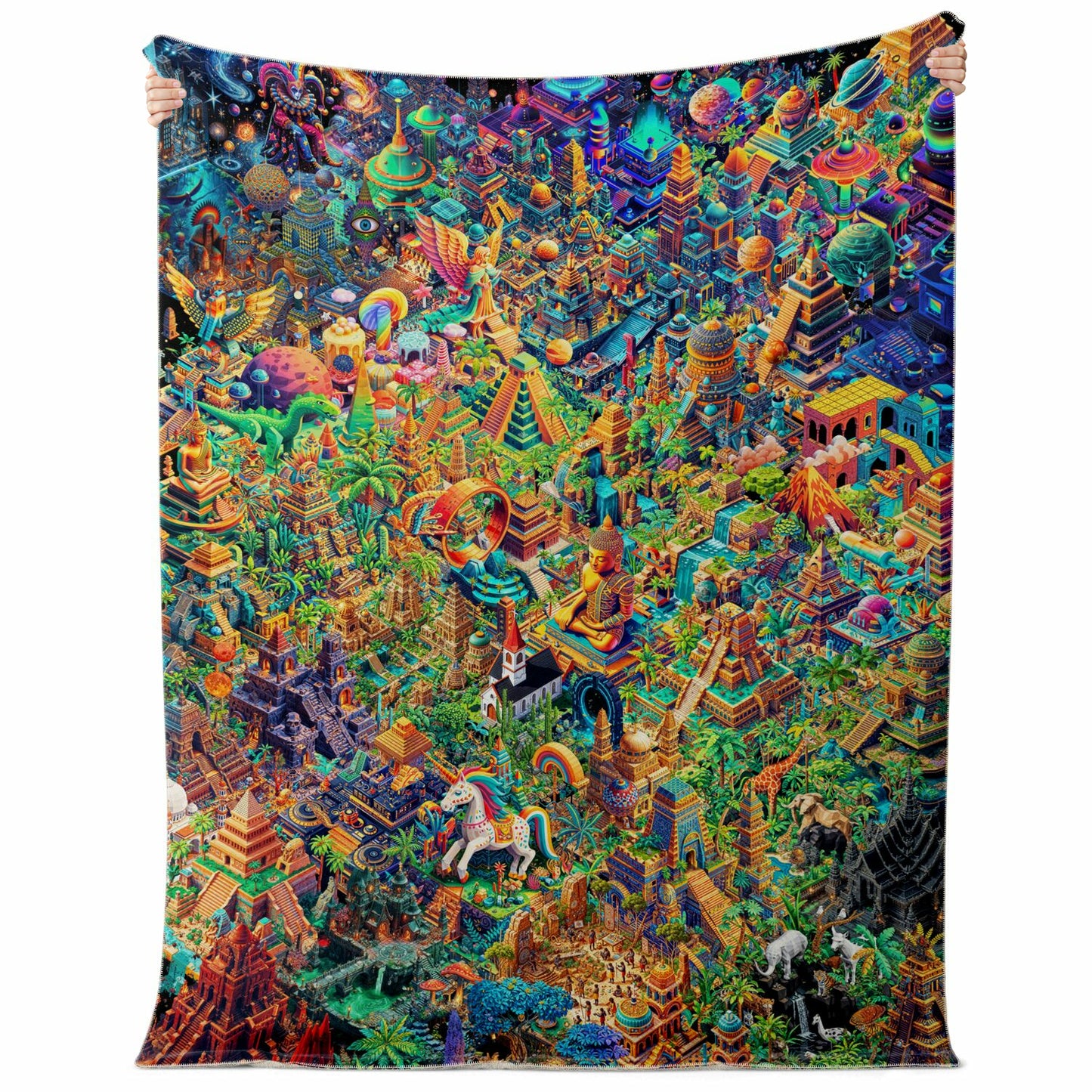 WILD EYE KANDY - Premium Microfleece Blanket - AOP