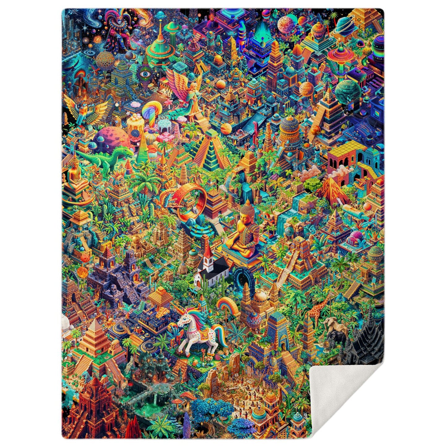 WILD EYE KANDY - Premium Microfleece Blanket - AOP