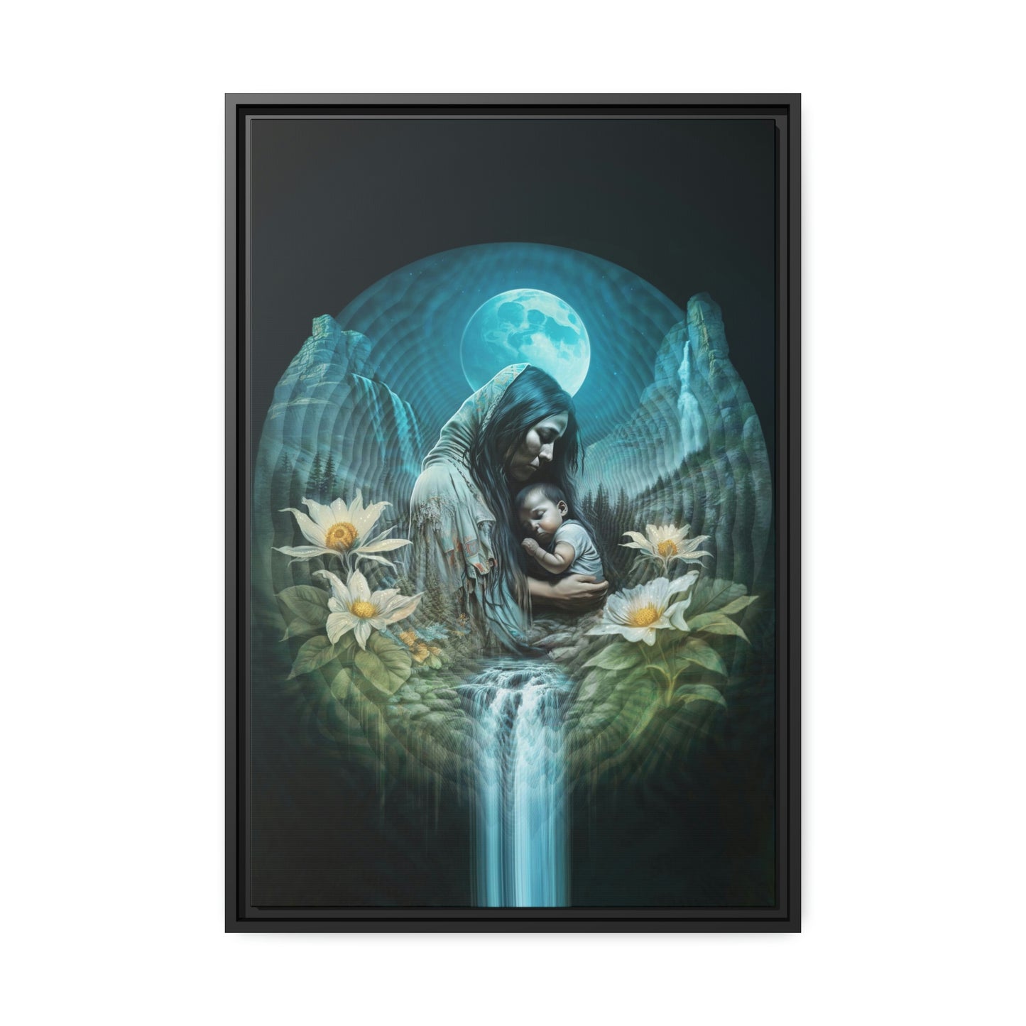 "NATURE NURTURE" Matte Canvas, Black Frame