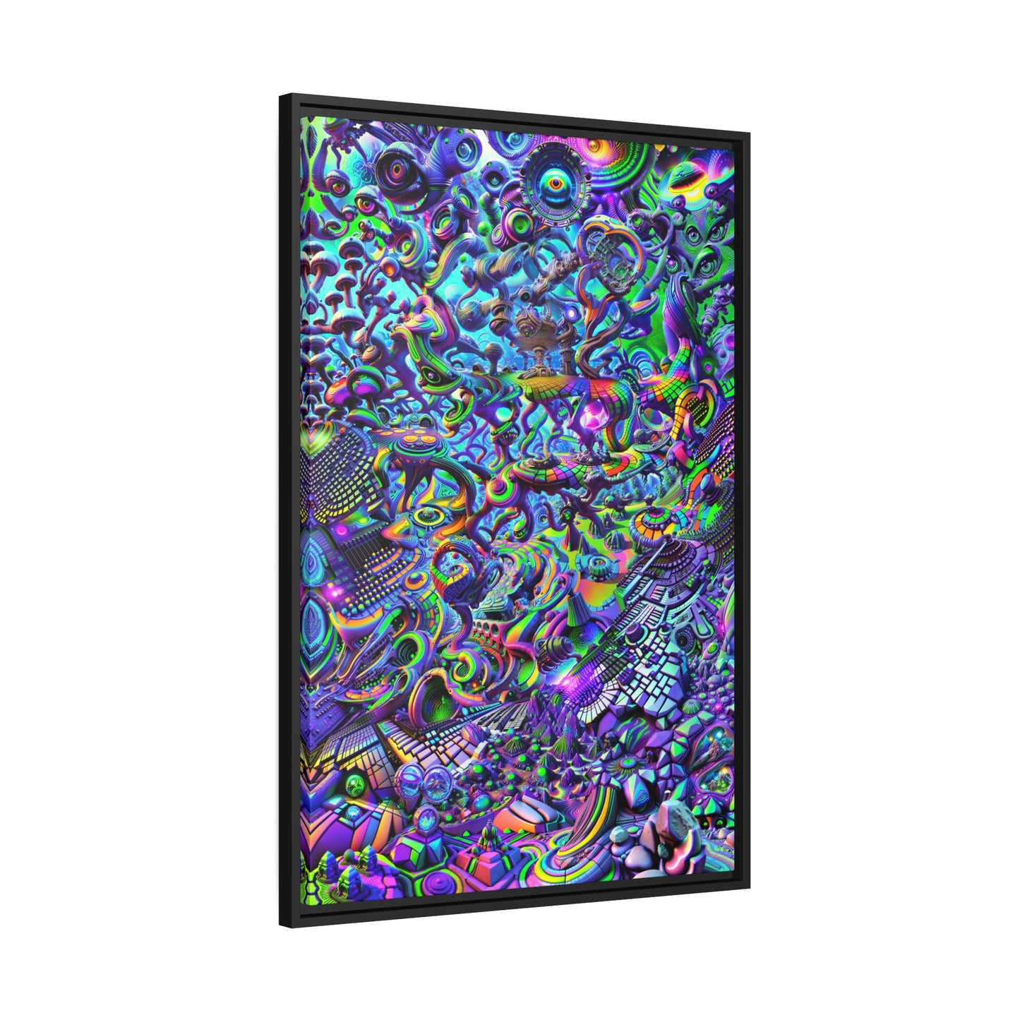 "PSYCHEDELIC WONDERLAND 2.0" Matte Canvas, Black Frame