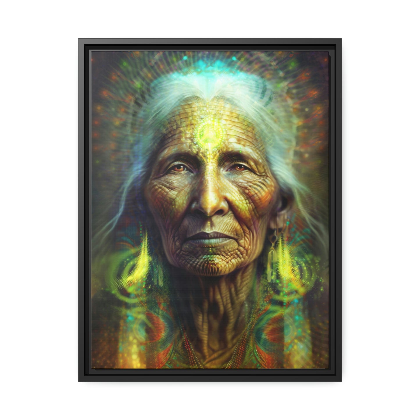 "SACRED WISDOM" Matte Canvas, Black Frame