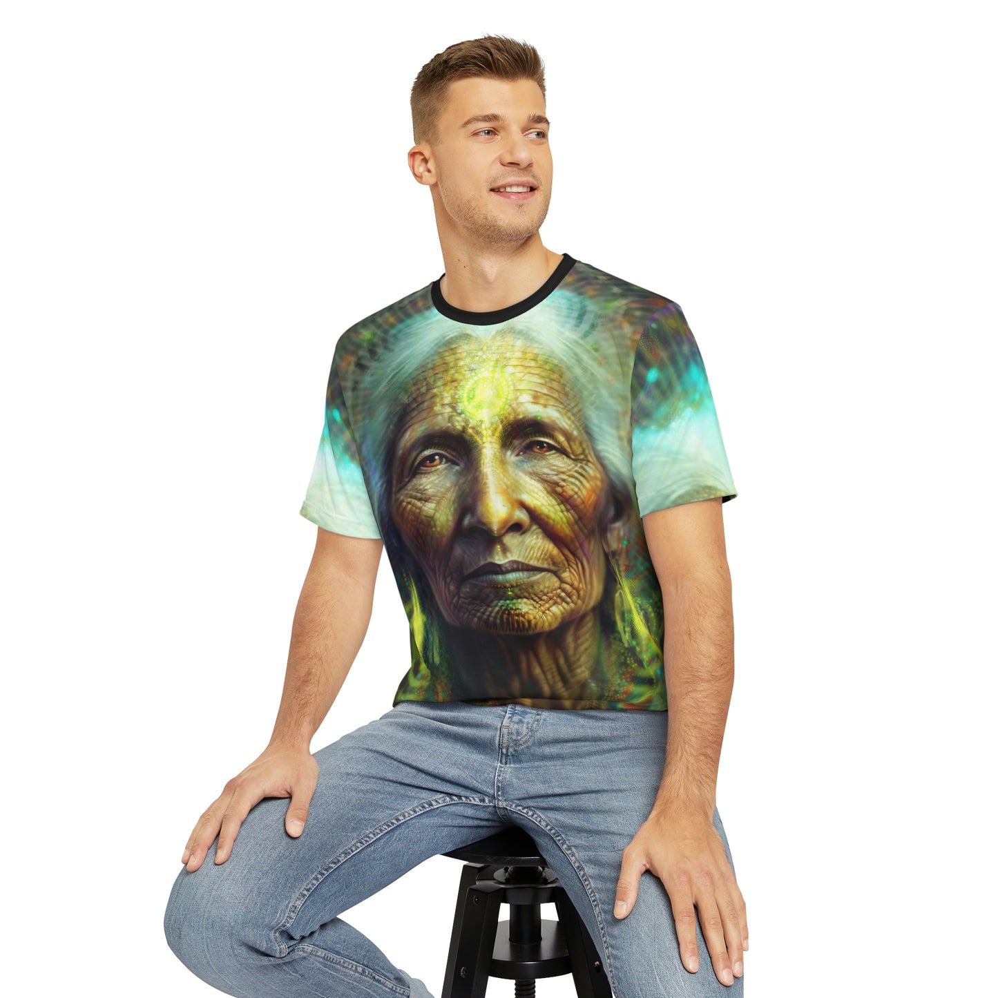 "SACRED WISDOM" Men's Polyester Tee (AOP)