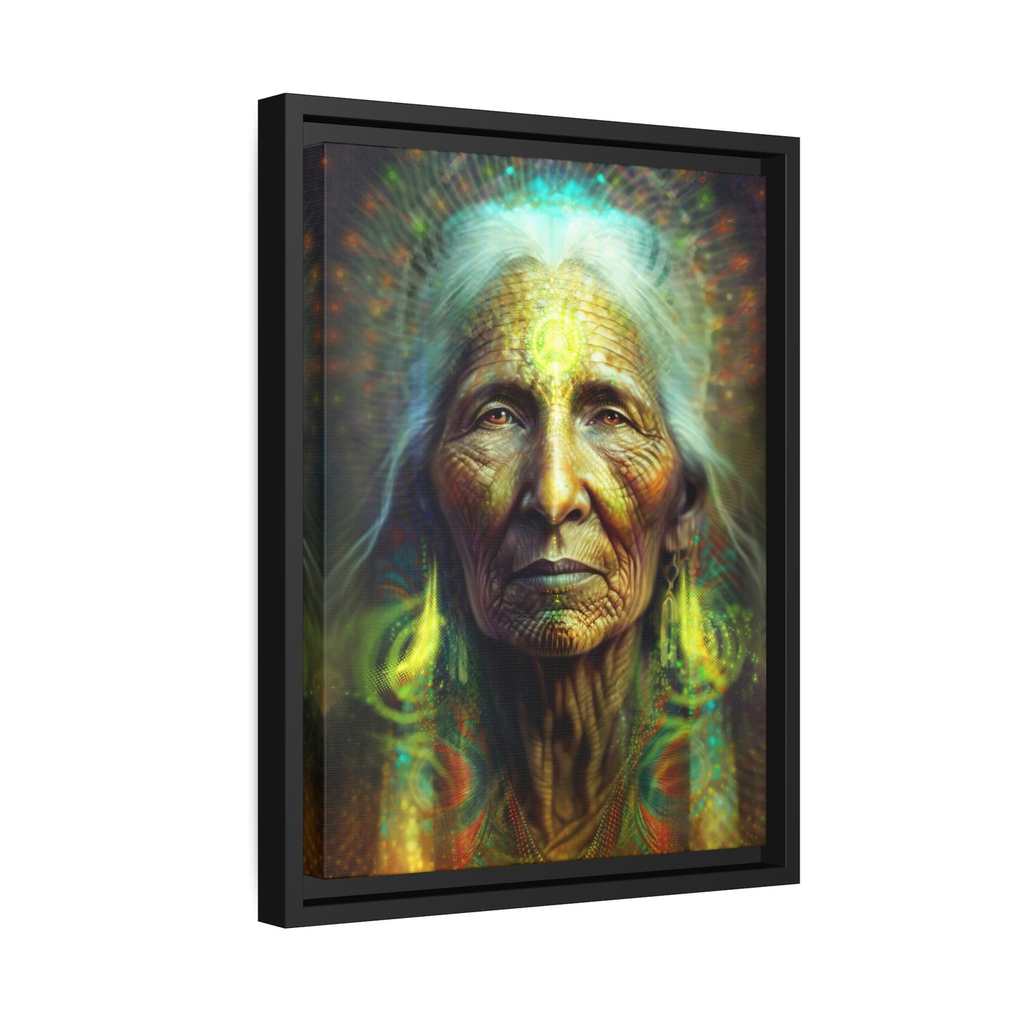 "SACRED WISDOM" Matte Canvas, Black Frame