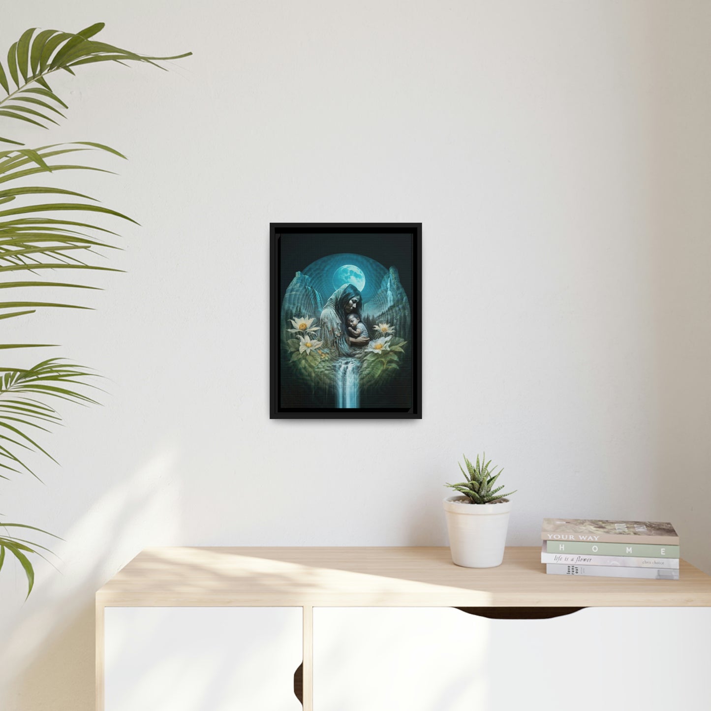 "NATURE NURTURE" Matte Canvas, Black Frame