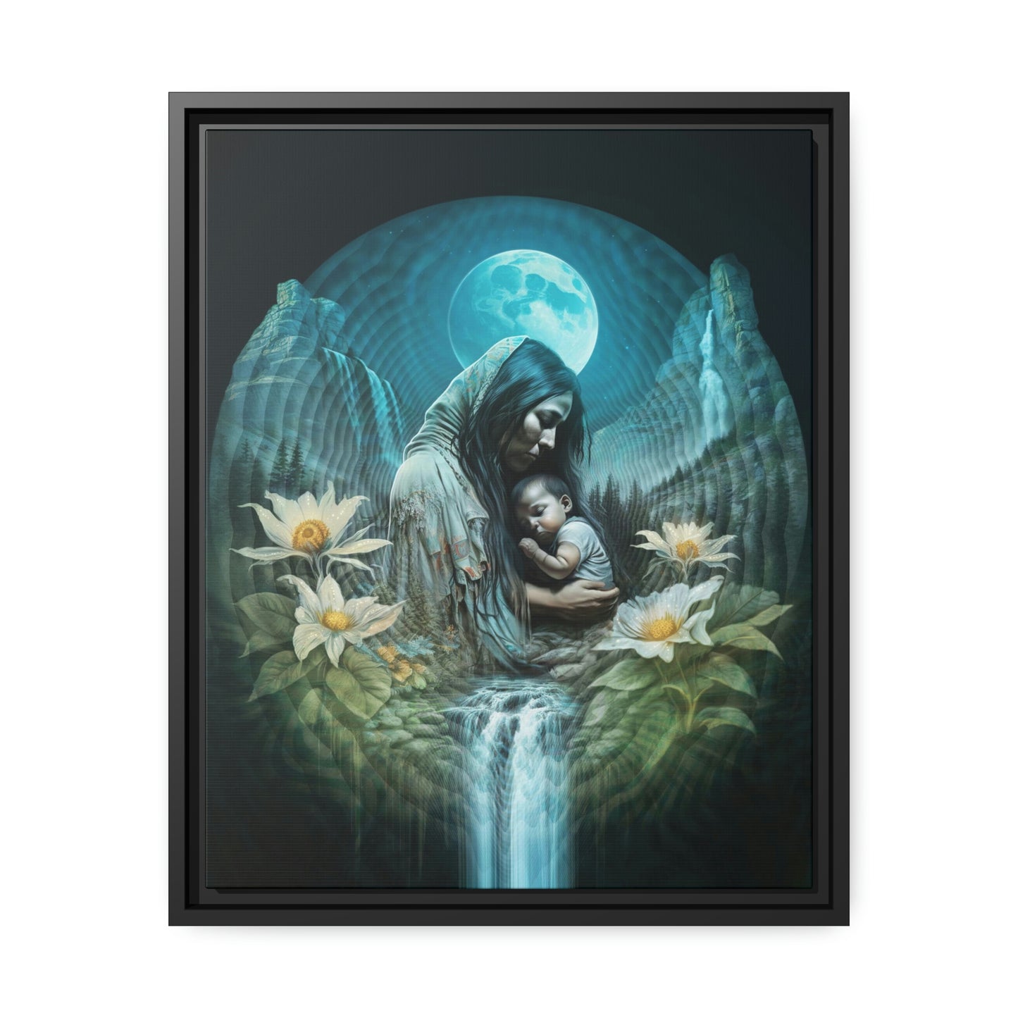 "NATURE NURTURE" Matte Canvas, Black Frame