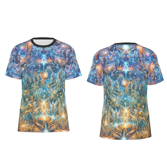 "Genesis of the Cyber Pantheon - Dawn of the Singularity" Men's O-Neck T-Shirt | 190GSM Cotton