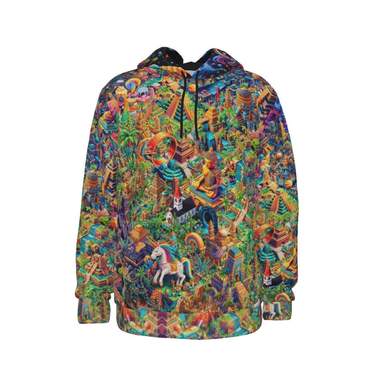 All-Over Print Men's Thicken Pullover Hoodie