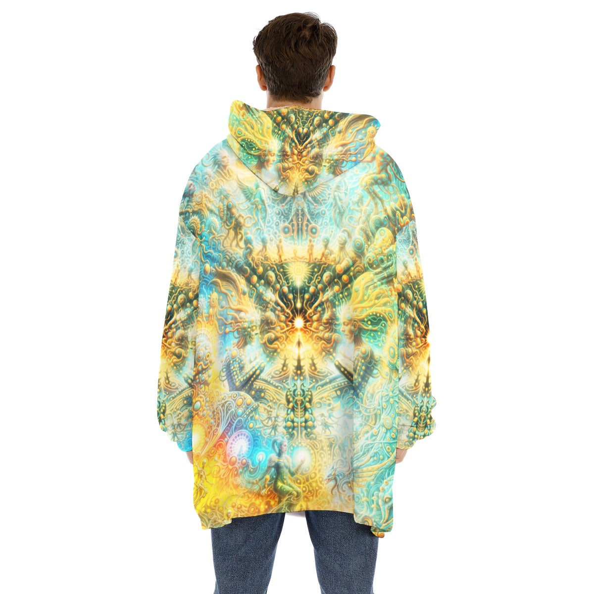 "ETERNAL INFLECTION" All-Over Print Unisex Sherpa Fleece Hoodie Blanket