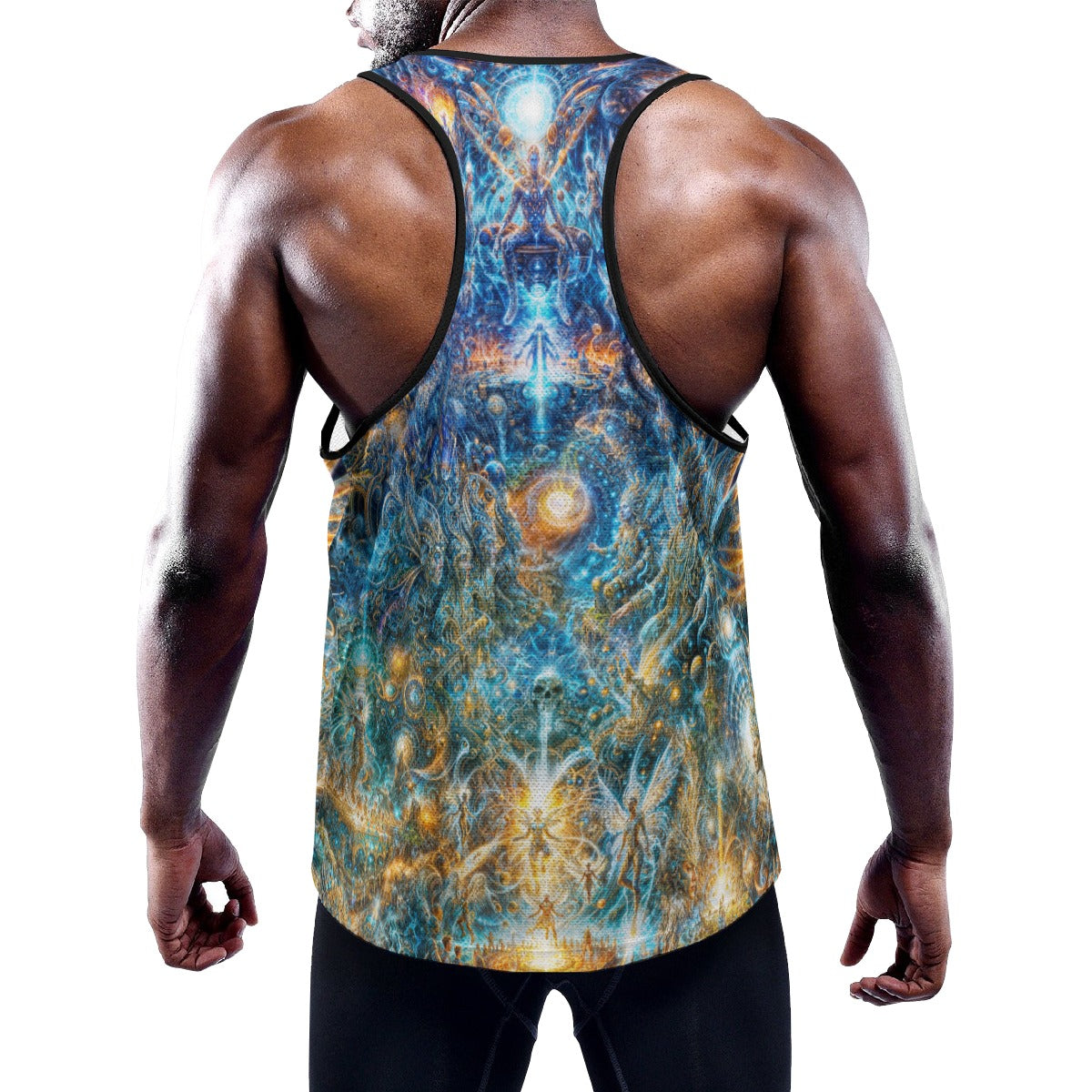 "Genesis of the Cyber Pantheon - The Dawn of Singularity" Men's Slim Y-Back Muscle Tank Top