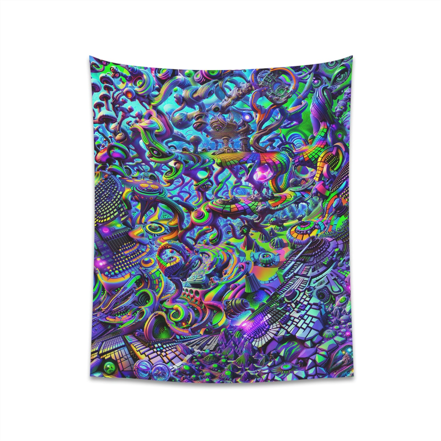 "PSYCHEDELIC WONDERLAND 2.0" Printed Wall Tapestry