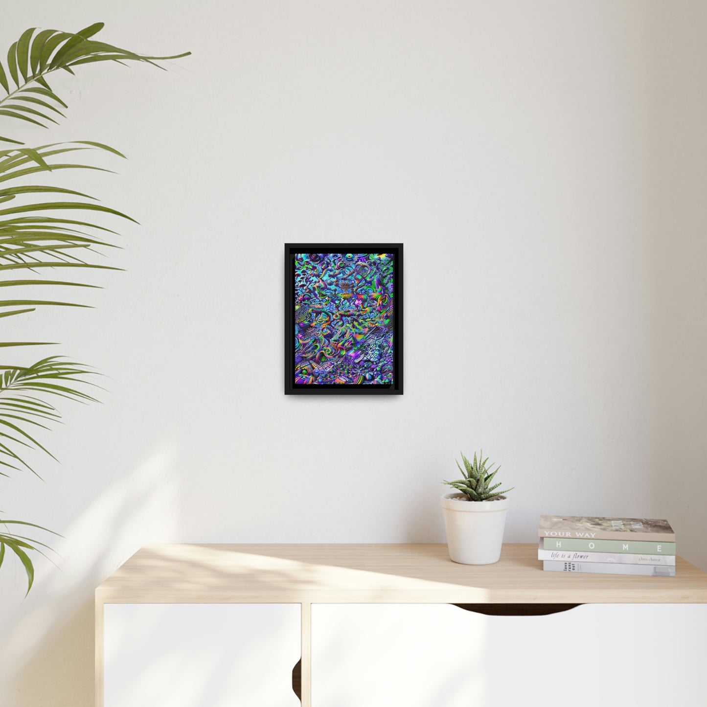 "PSYCHEDELIC WONDERLAND 2.0" Matte Canvas, Black Frame