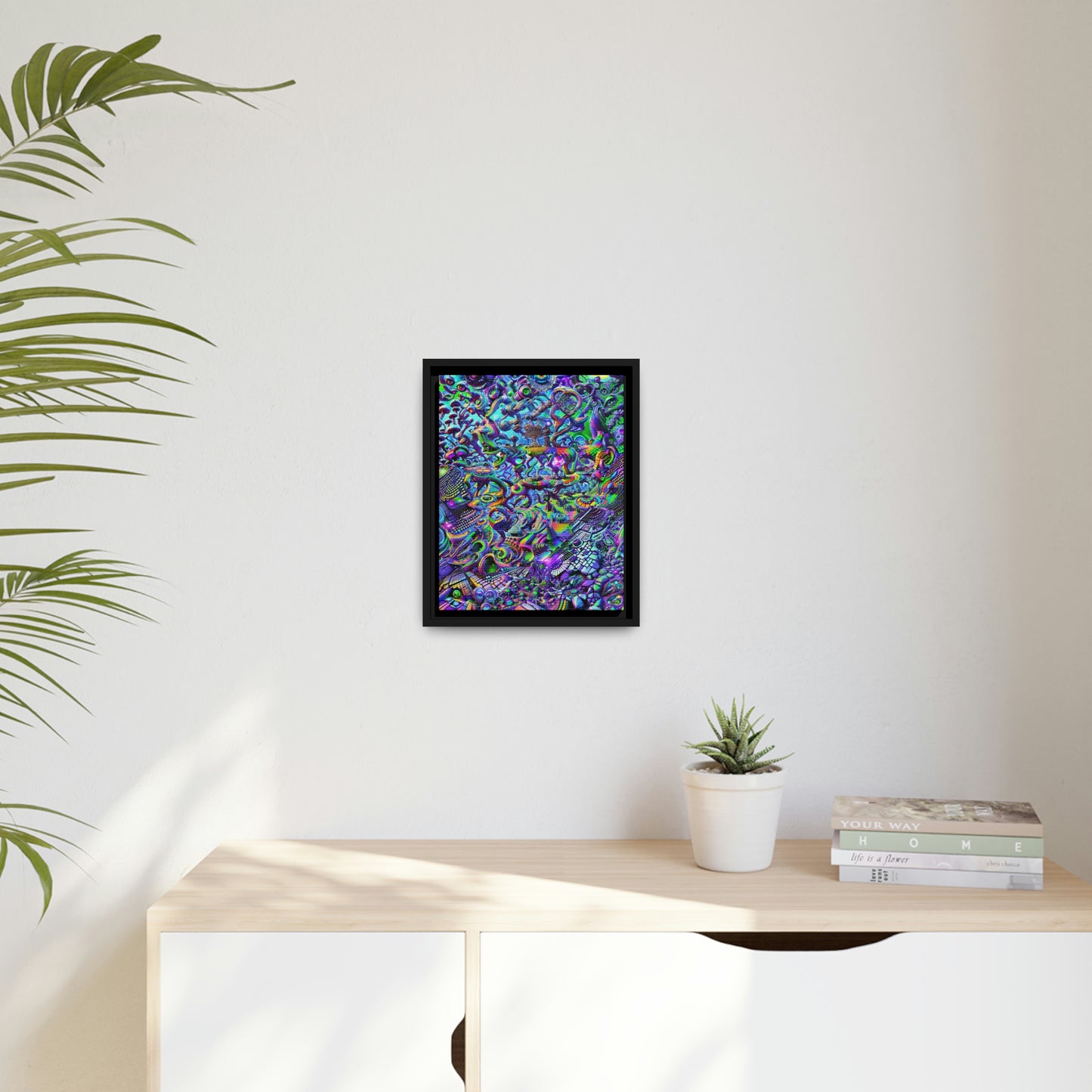 "PSYCHEDELIC WONDERLAND 2.0" Matte Canvas, Black Frame