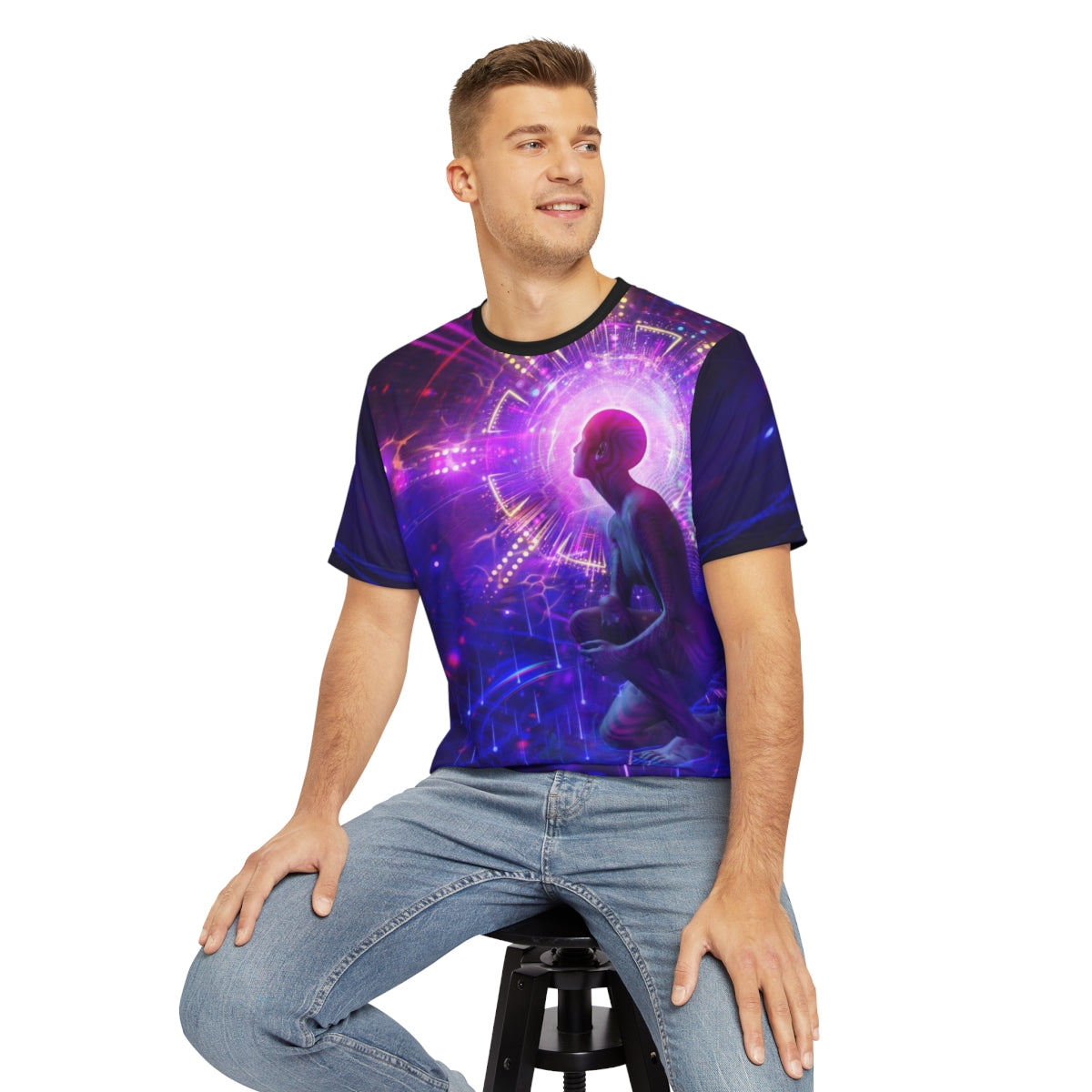 "SECRET VIBRATION" Men's Polyester Tee (AOP)