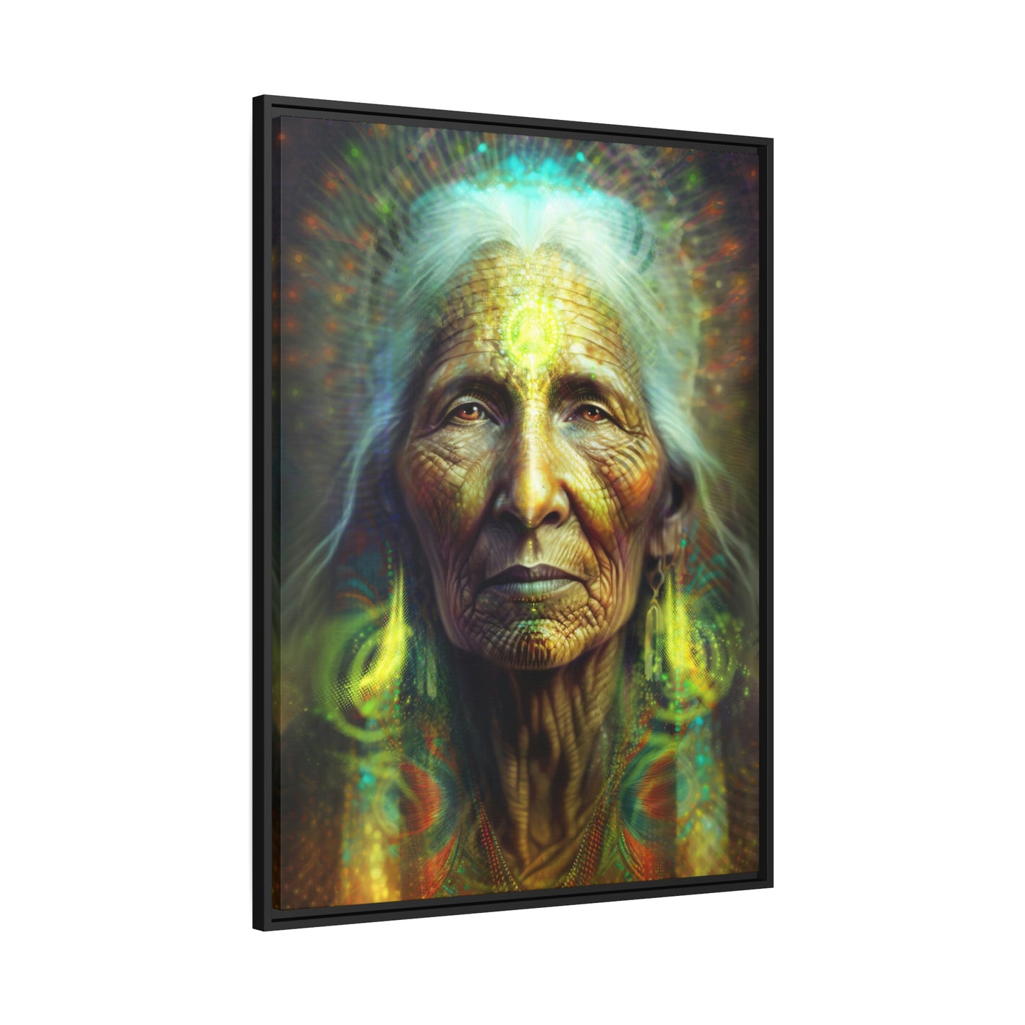 "SACRED WISDOM" Matte Canvas, Black Frame