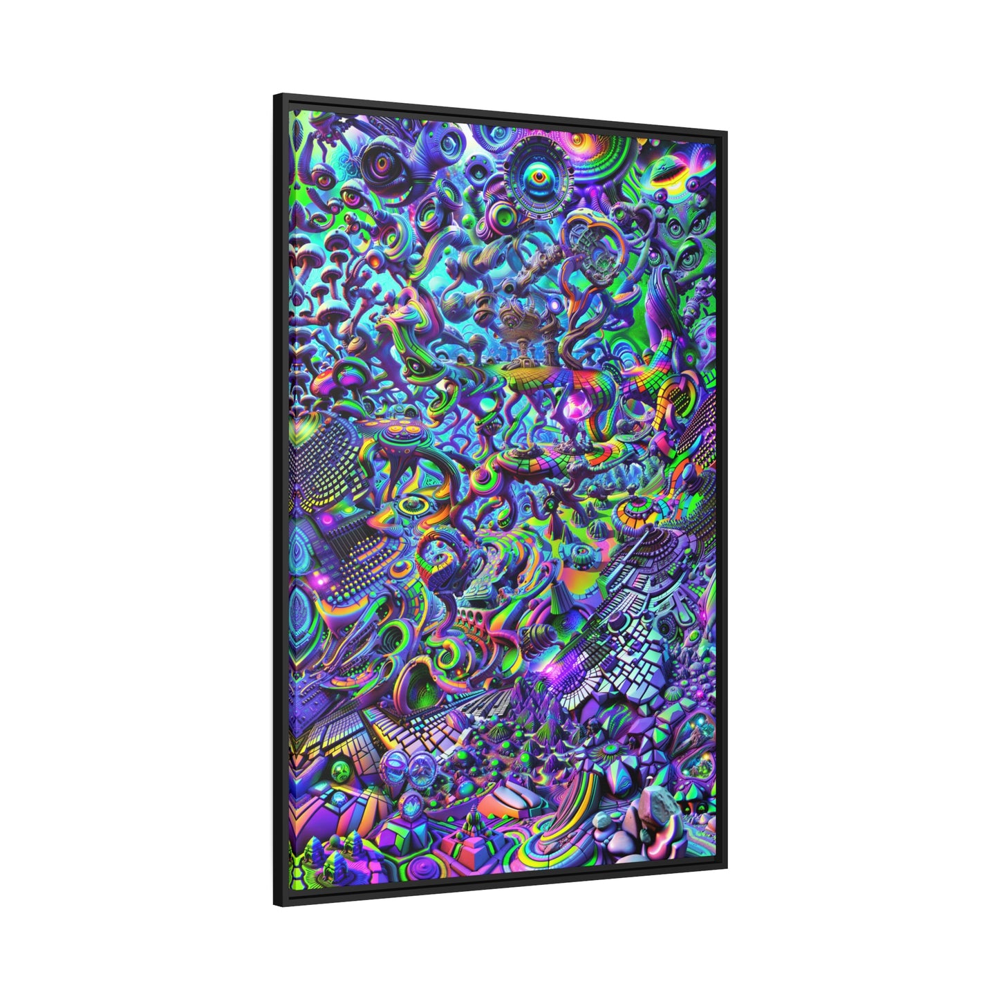 "PSYCHEDELIC WONDERLAND 2.0" Matte Canvas, Black Frame