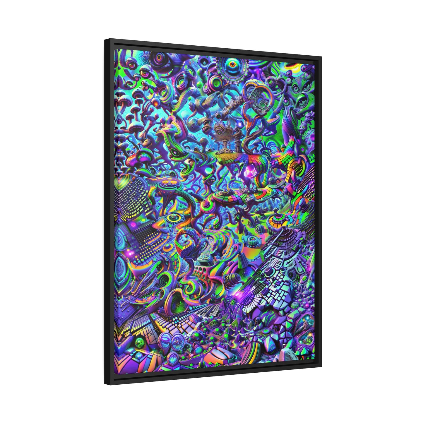 "PSYCHEDELIC WONDERLAND 2.0" Matte Canvas, Black Frame