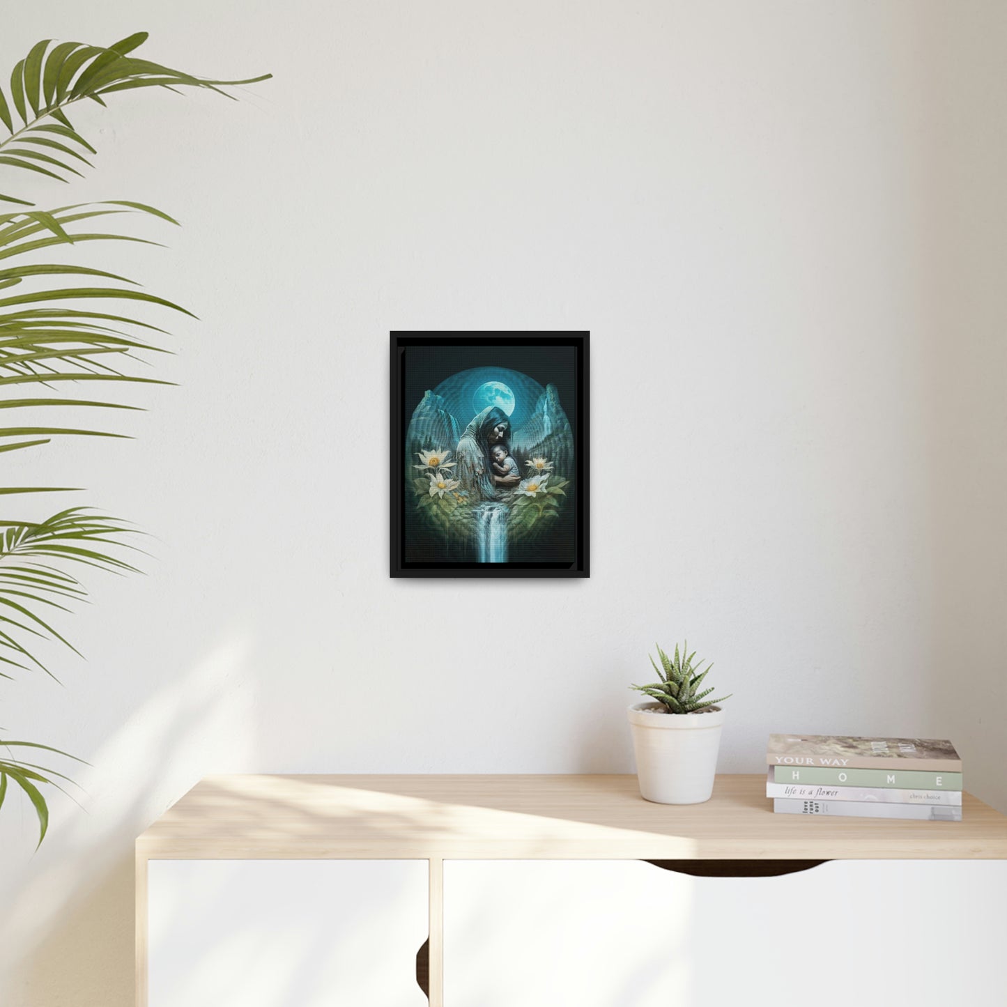 "NATURE NURTURE" Matte Canvas, Black Frame