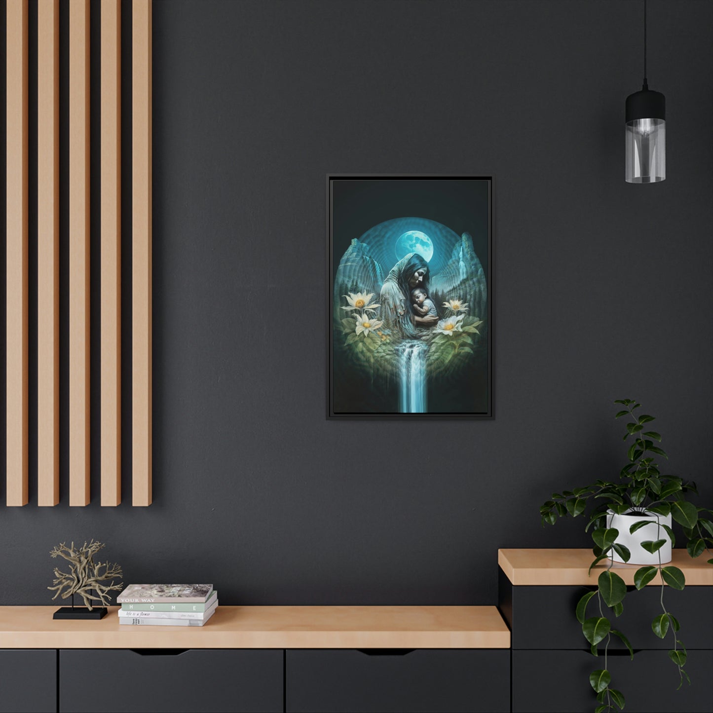 "NATURE NURTURE" Matte Canvas, Black Frame