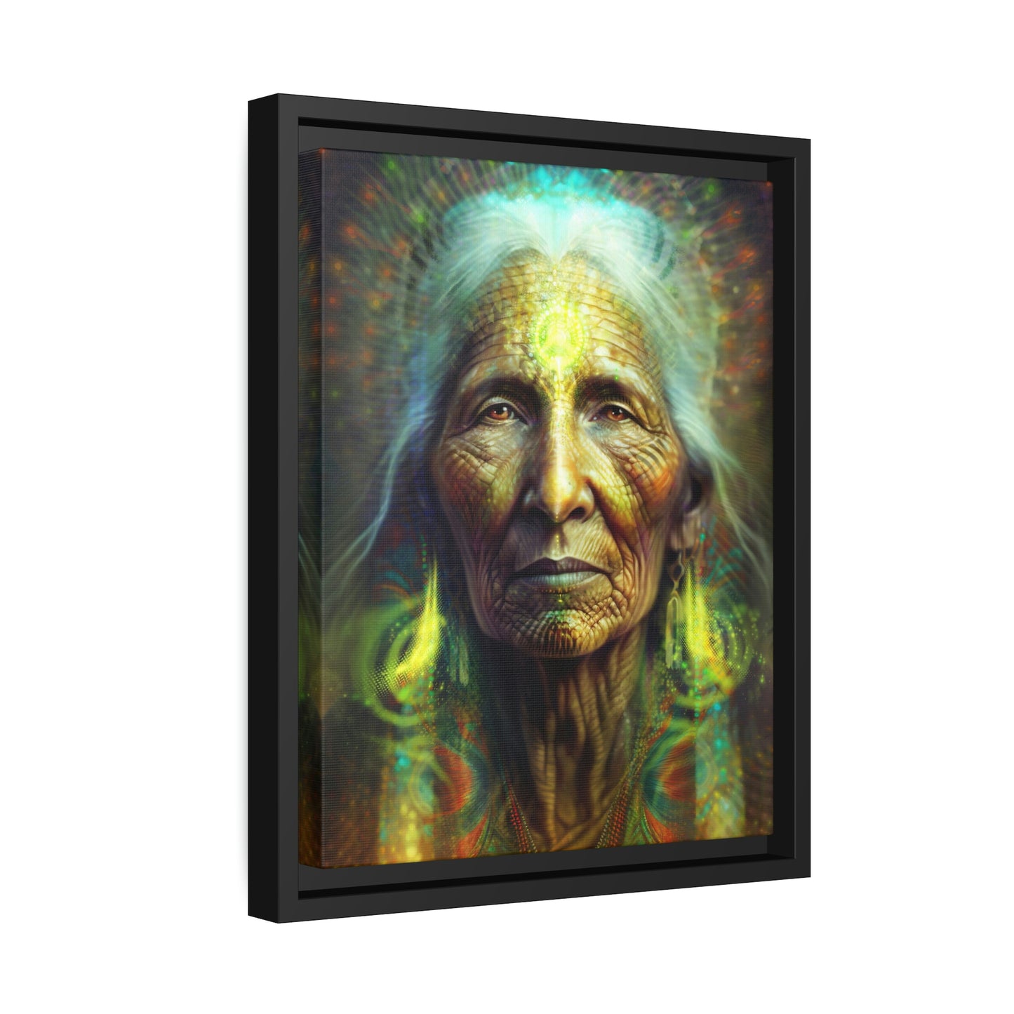 "SACRED WISDOM" Matte Canvas, Black Frame