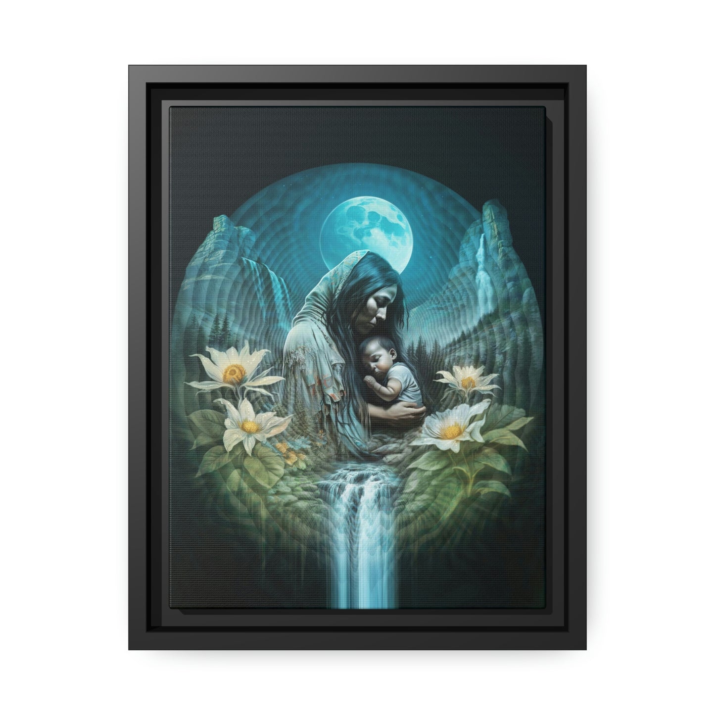 "NATURE NURTURE" Matte Canvas, Black Frame