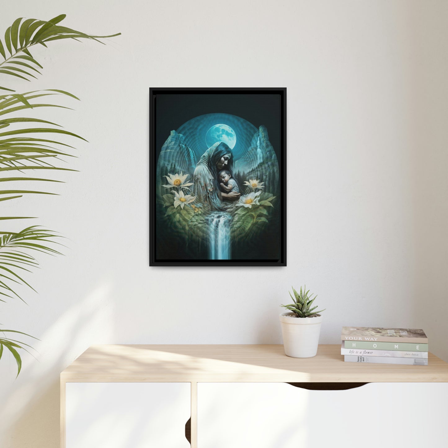 "NATURE NURTURE" Matte Canvas, Black Frame