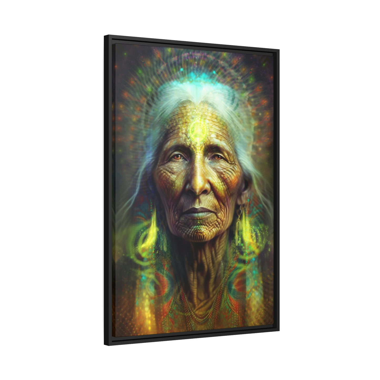 "SACRED WISDOM" Matte Canvas, Black Frame