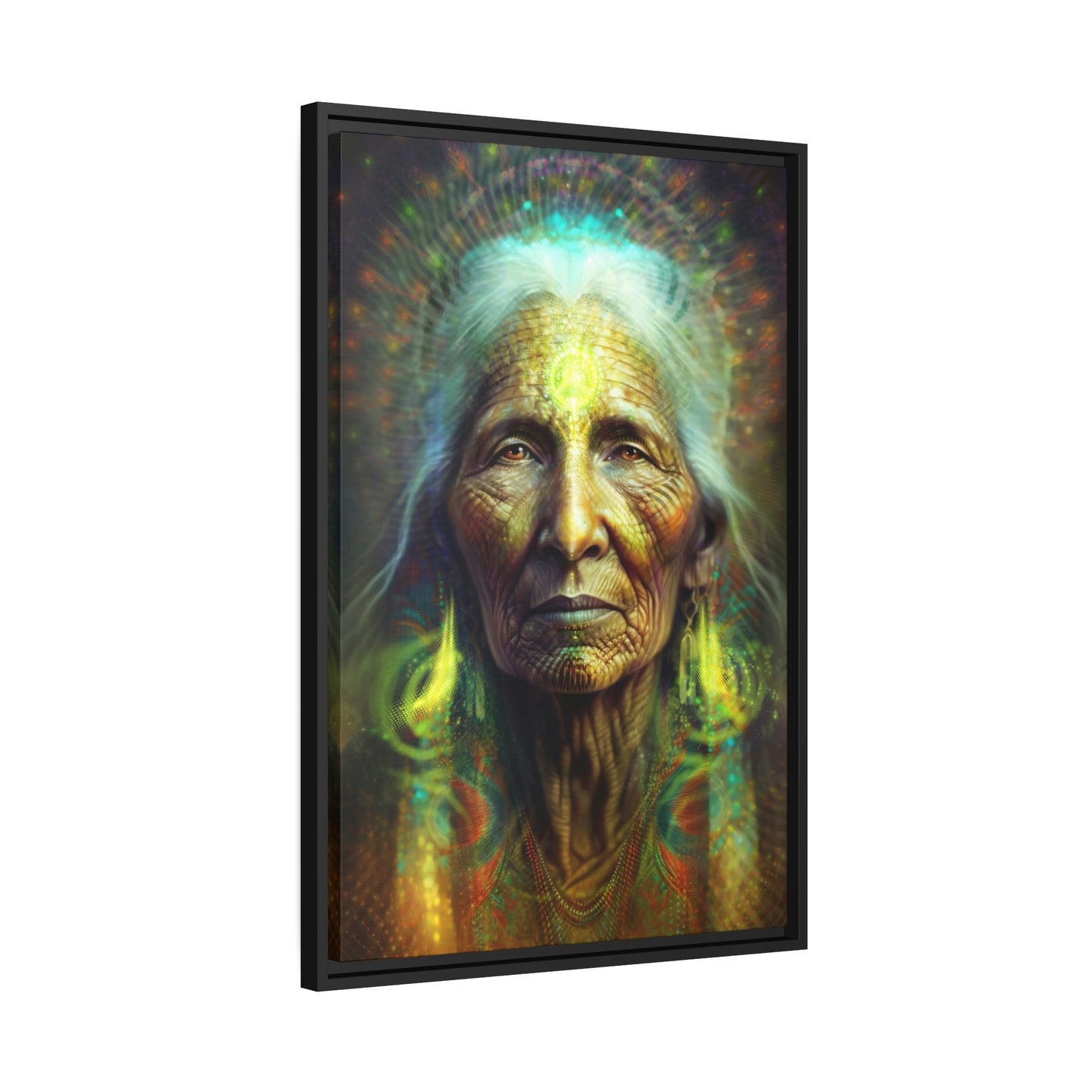 "SACRED WISDOM" Matte Canvas, Black Frame